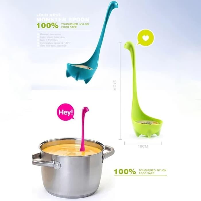 Sendok Kuah Dinosaurus / Centong Sayur Sop/ Nessie Laddle / Peralatan Dapur Lucu Unik Serbaguna Centong Angsa / Dinosaurus Sendok Kuah Unik Besar Sayur Sup Centong Berdiri