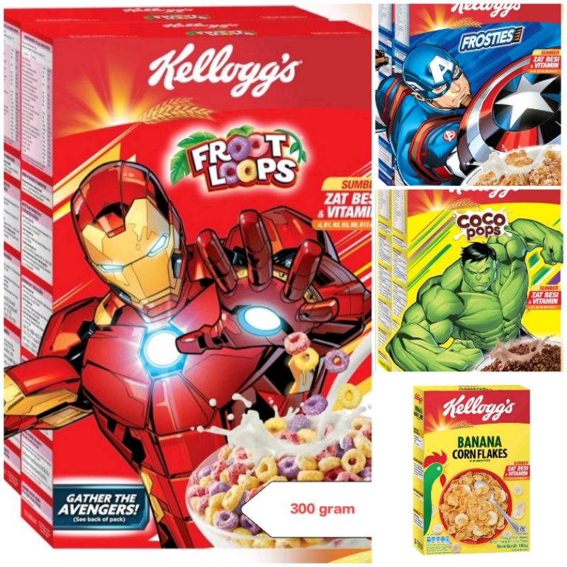 kellogg's Froot Loops 300gr Banana Corn Flake Coco Pops 400gr corn flake 275gr kelloggs mueslix 375g