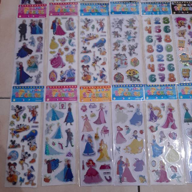 Stiker Anak Lucu Sticker Timbul Aneka Motif Murah Karakter