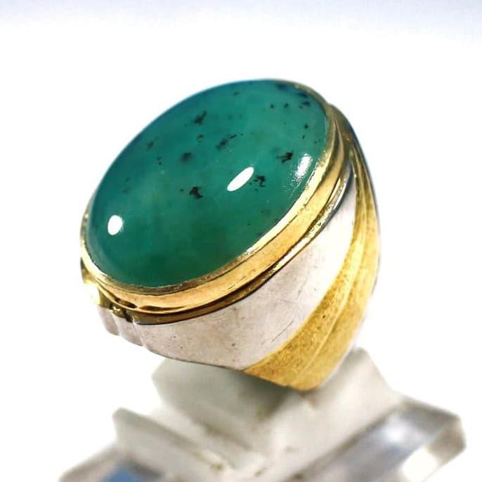 Special Cincin Batu Akik Natural Hijau Botol Garut Biji Selasih Kristal Big Si - 8 Best Seller