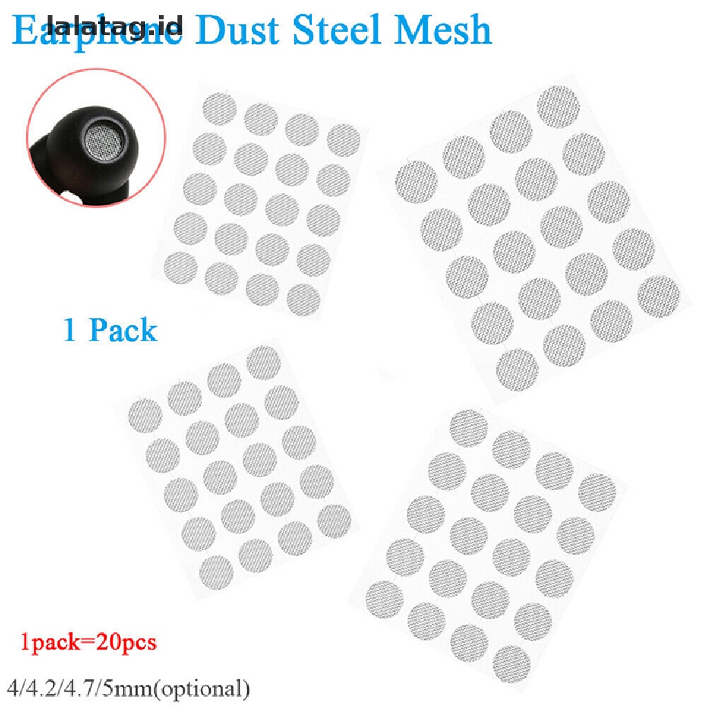 (Flyag) 20pcs Jaring Mesh Baja Anti Debu 4mm 4.2mm 4.7mm 5mm Untuk Aksesoris Earphone DIY