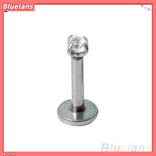 Bluelans 2Pcs Cubic Zirconia Tragus Lip Ring Monroe Ear Cartilage Earring Tongue Studs