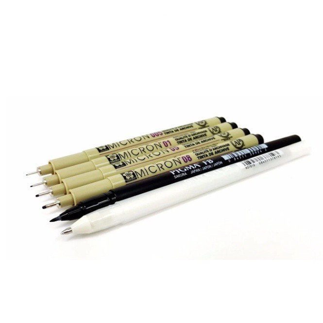 SAKURA Pigma Micron Manga Basic Pen Set of 6