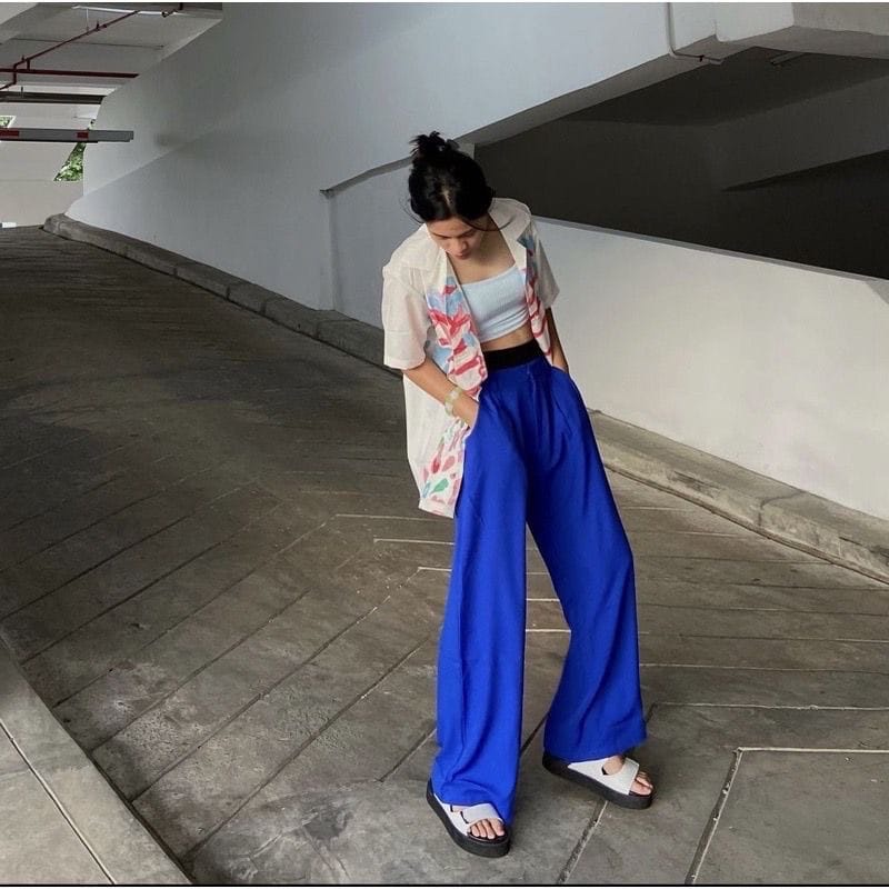 BEFAST - ZEC OOTD Celana Panjang GEYA / Kulot Highwaist Yora Kancing / Celana Kulot Highwaist Wanita / Celana Panjang Polos Bahan / Fashion Wanita Remaja ABG / Celana Kulot Casual Wanita / Pakaian Wanita kerja / Kulot Panjang Trendy