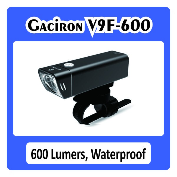 Gaciron V9F 600 Lumens Lampu Depan  Sepeda LED Waterproof Recharge Rechargeable Anti Air V9F-600 Cas