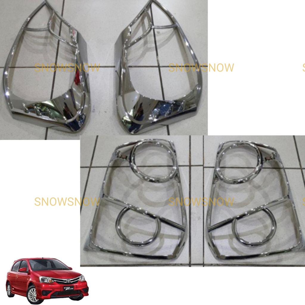 Paket Garnish Lampu Depan Belakang Toyota Etios Chrome