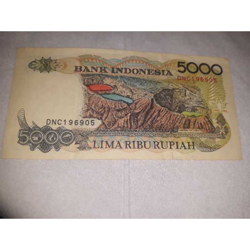 Mata Uang Indonesia Rp 5.000,- Uang Kertas Lama Uang Kertas Kuno Uang Kertas Antik Kolektor Uang Antik