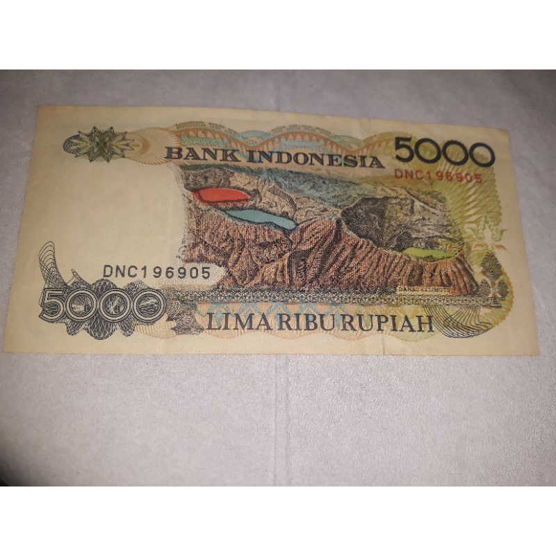Mata Uang Indonesia Rp 5.000,- Uang Kertas Lama Uang Kertas Kuno Uang Kertas Antik Kolektor Uang Ant