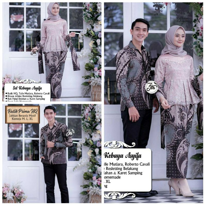 Baju couple Kebaya Asyifa Modern Baju Lamaran, Nikahan, Wisuda, Seserahan, pernikahan, dan Kondangan