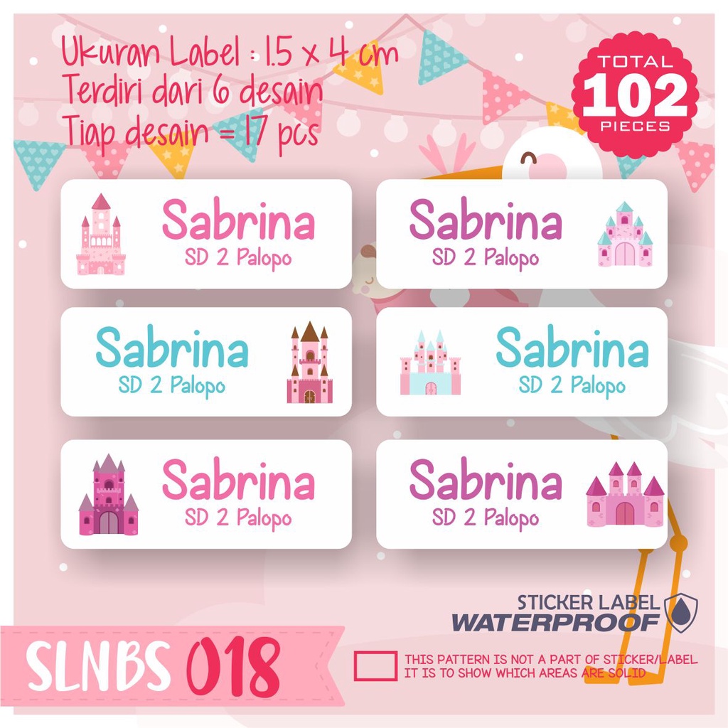 

stiker label nama anak kartun sticker anti air animal owl kupu kupu SLNBS 018