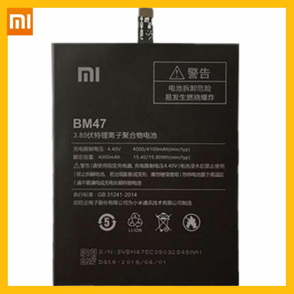 Baterai Xiaomi Redmi 3 Bm47 - Batre Xiaomi Redmi 3 Bm47 - Battery Xiaomi Redmi 3 Bm47