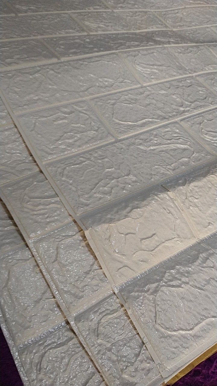 Wallpaper Dinding Bata Putih Foam 3d