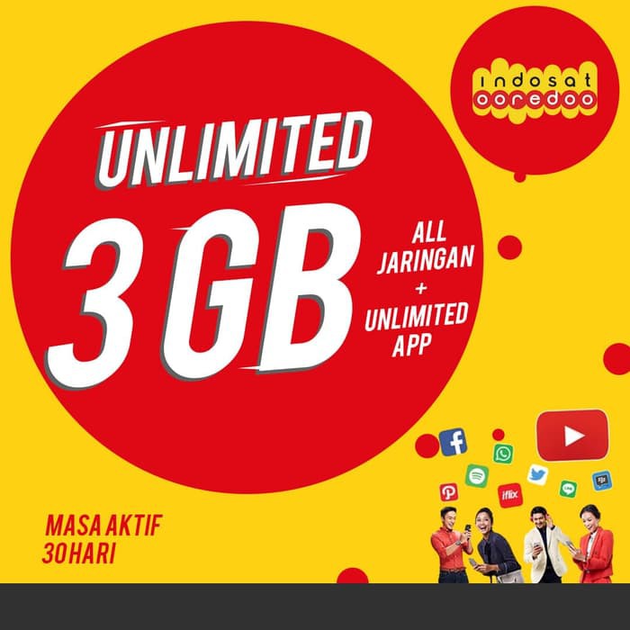 Fisik Voucher Data Indosat 3gb Unlimited Freedom U Kuota Internet Murah Isi Ulang Shopee Indonesia