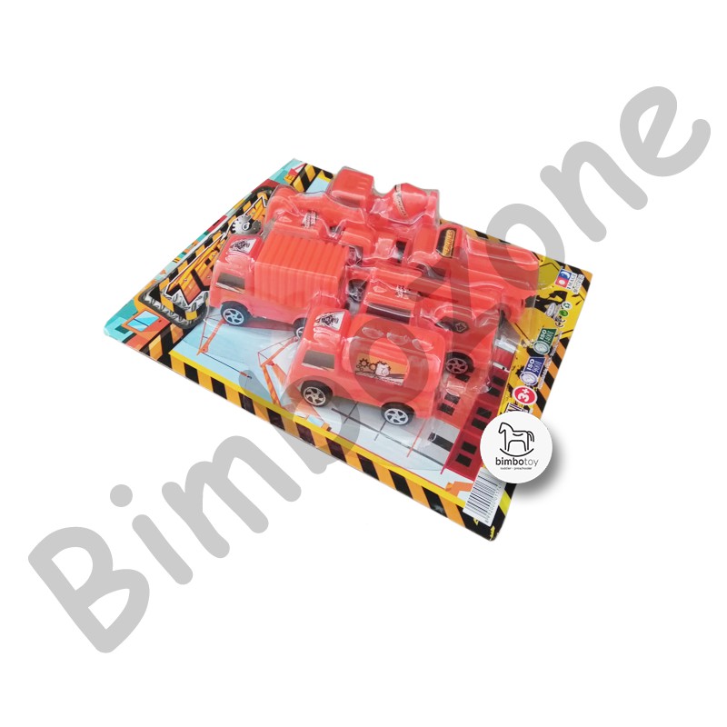 Bimbozone - Mainan Mobil Car Vehicles Set Mobil anak Mobil mainan - TRUCK CONSTRUCTION (6pc per set)