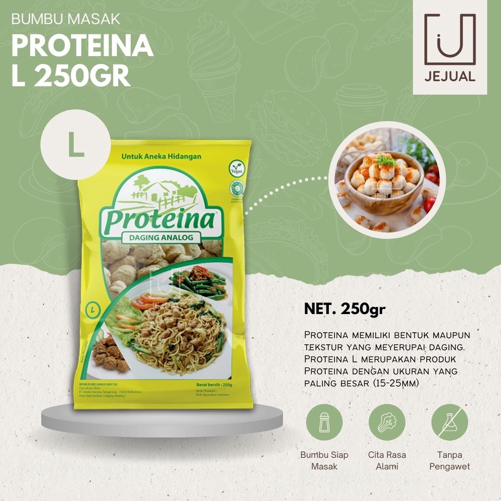 

DAGING NABATI Proteina L 250gr Protein Dari Jamur Vegetarian/Vege/Vegan Halal Lezat Enak 250 gram