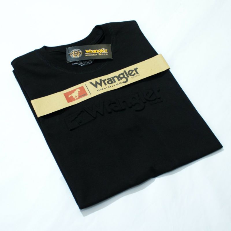 Kaos tshirt wrangler import logo timbul embous terlaris original premium catton m.l.xl