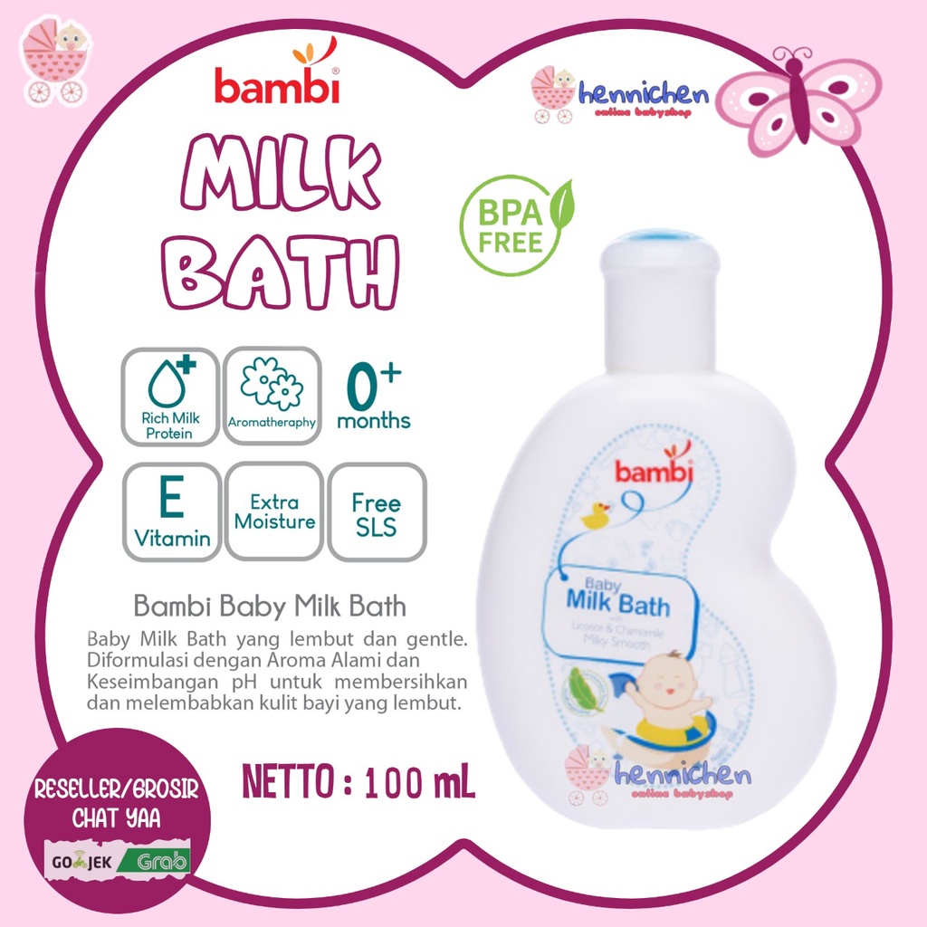 Bambi Baby Milk Bath 100mL Refill 450ml
