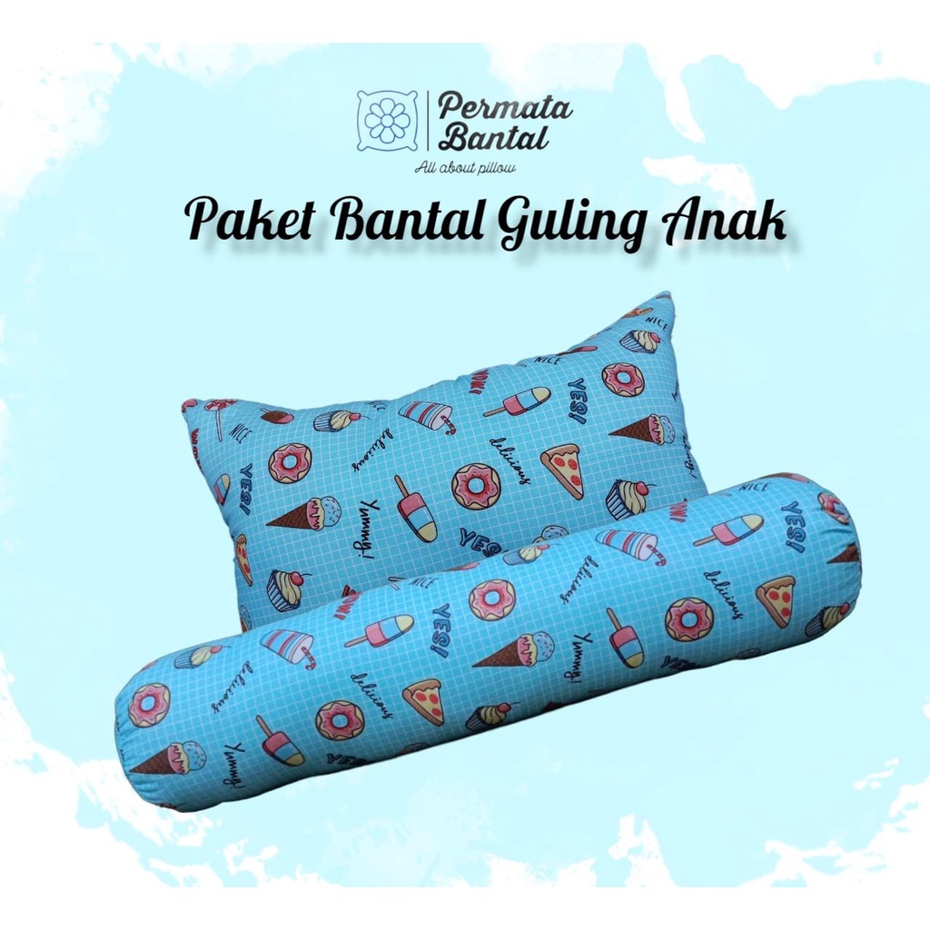 [PROMO] PAKET Bantal Guling ANAK Karakter Full SILIKON Bisa dicuci