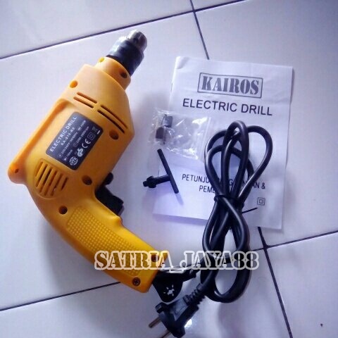 PROMO MESIN BOR TANGAN 10MM KAIROS KA-3812-RV SET DUA ARAH KAYU ELECTRIC DRIL DAN BESI 10