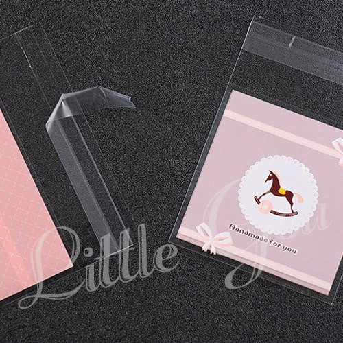 20pcs Baby Horse Pink MEDIUM Cookies Plastic Bag ( Plastik OPP Souvenir Kue / Permen / Biscuit )-5