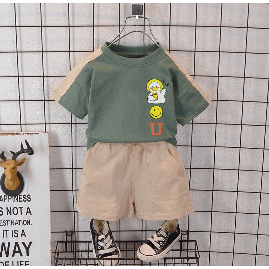KALILA - EMO DUCK Setelan Baju Anak Laki Laki Gambar BEBEK