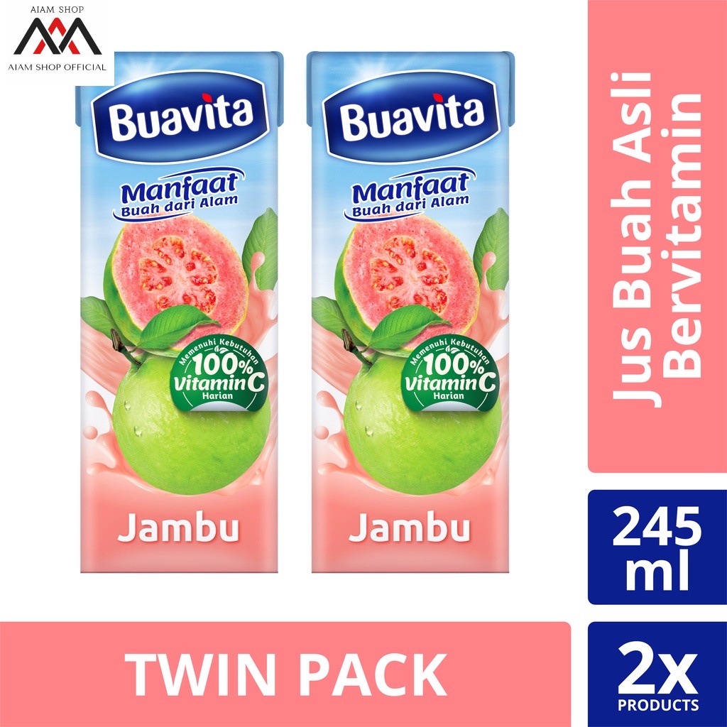 

Buavita Guava Jus Jambu - Guava Juice Twin Pack - 2 x 245ml