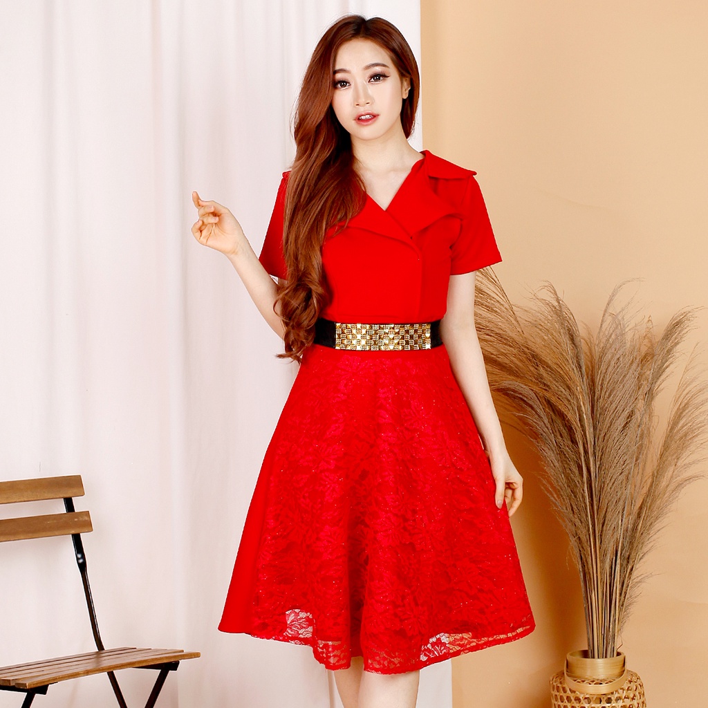 Kathryn collection # 124,  dres rok mekar scuba import premium kombinasi brukat gliter free belt