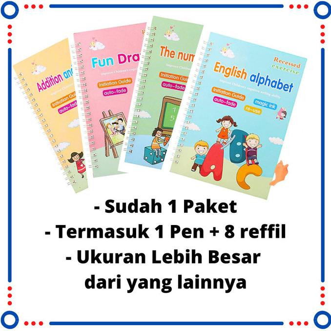 

[BISA COD] Buku Belajar Menulis Anak Magic Practice Book Bisa Hilang Sendiri