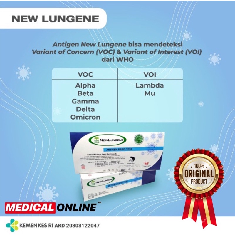 NEW LUNGENE IND ANTIGEN SWAB (ECERAN) DETEKSI OMICRON NEWLUNGENE CLUNGENE MEDICAL ONLINE MEDICALONLINE