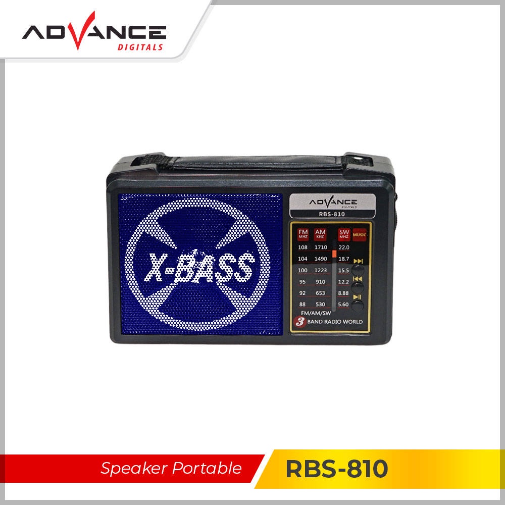 【READY STOCK】 Advance Radio Bluetoohth USB TF card 3 Band FM/AM/SW1 with LED light RBS 810