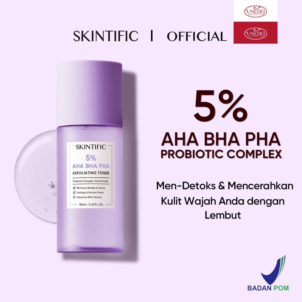 SKINTIFIC - 5% Aha Bha Pha Exfoliating Toner Face Eksfoliasi wajah Glow and Smooth Skin with Niacinamide