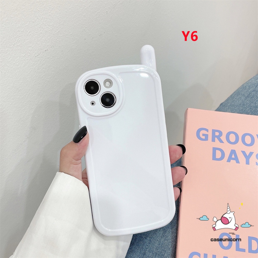 Soft Case TPU Glossy Motif Kartun Macaron Vintage Untuk iPhone 11 12 13 Pro Max 11Pro 13Pro Max