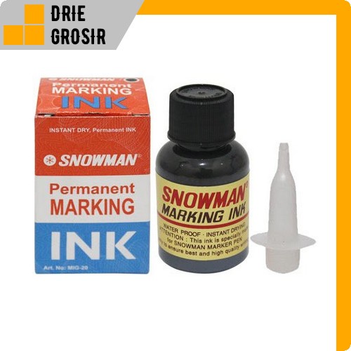 

Refill Isi Ulang Tinta Spidol Permanent Ink Snowman 20cc