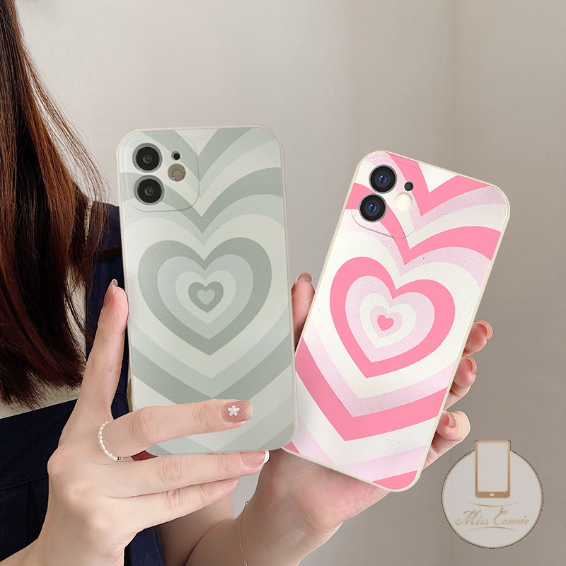 IPHONE Casing Kompatibel Dengan Iphone12 Casing Ponsel TPU Lembut Kompatibel Untuk Iphone11 13 14 12 Pro Max 6 6S 7 8 Plus X XR XS Max Gradiasi Cinta Hati Soft Phone Straight Cube Case