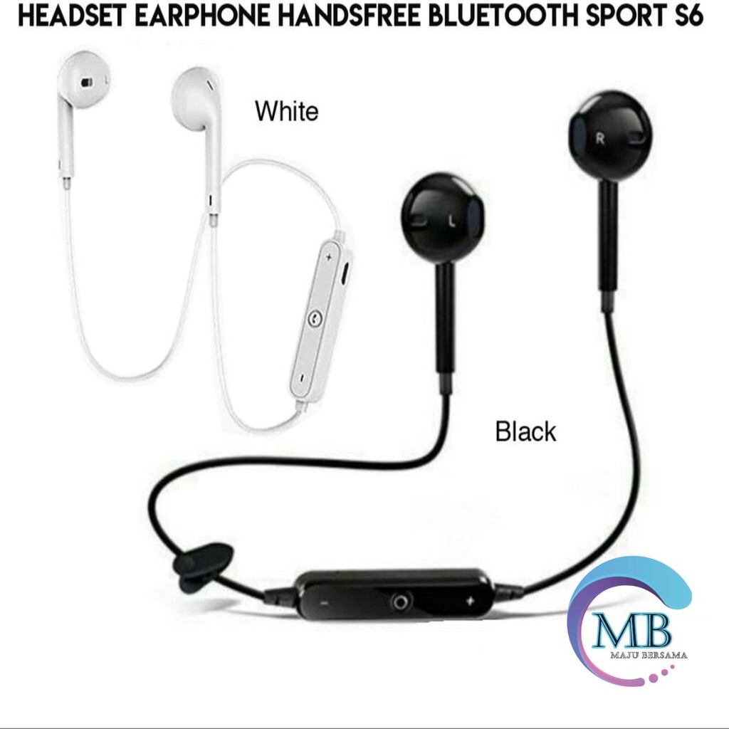 S6 Headset Headsfree Hf bluetooh tali sport super bAss wireless earphone MB1089