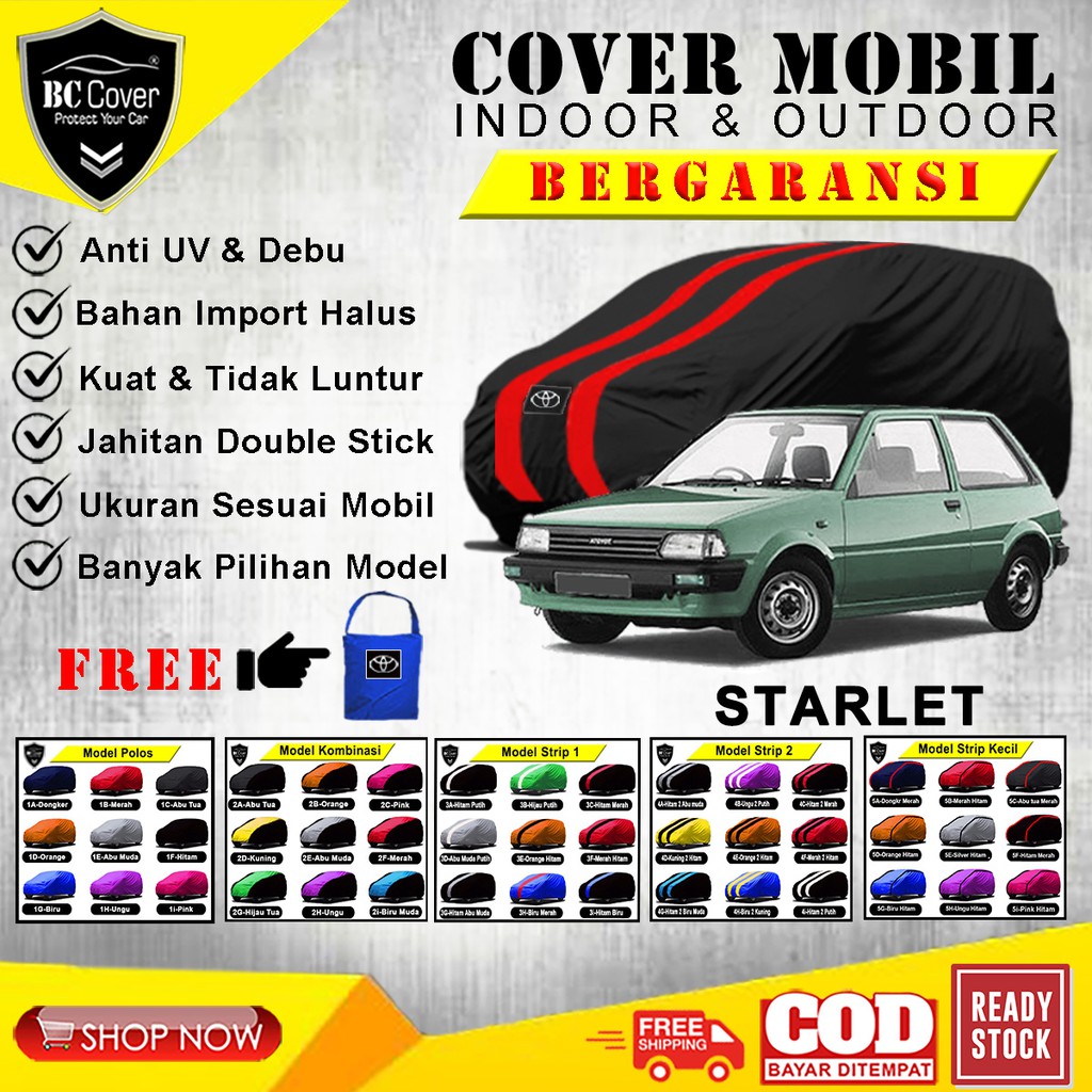 Body Cover Mobil Starlet Kapsul / Sarung Mobil Starlet Kotak / Selimut Mantel Penutup Tutup Mobil Toyota Starlet Outdoor / Kerudung Mantol Pelindung Jas Mobil Toyota Starlet