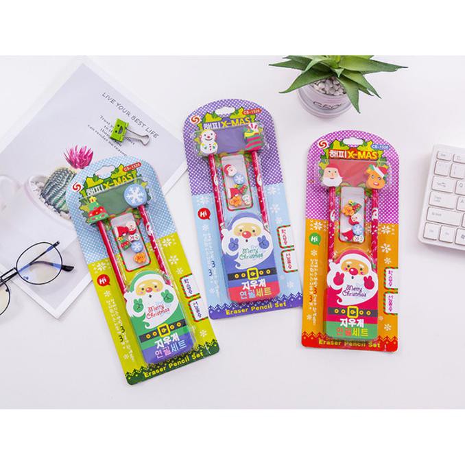Pensil tema natal , pensil set , hadiah natal , bingkisan tema natal