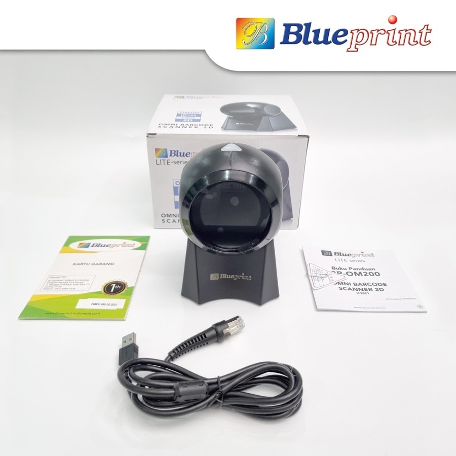 Blueprint OM200 Omni Barcode QR Code Scanner Duduk 2D Auto Scan