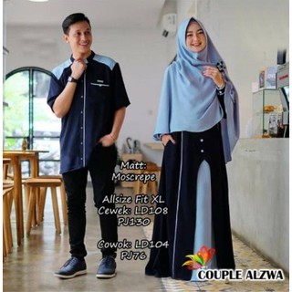  Baju  Couple Keluarga  lebaran Kapel Alzwa Pakaian 