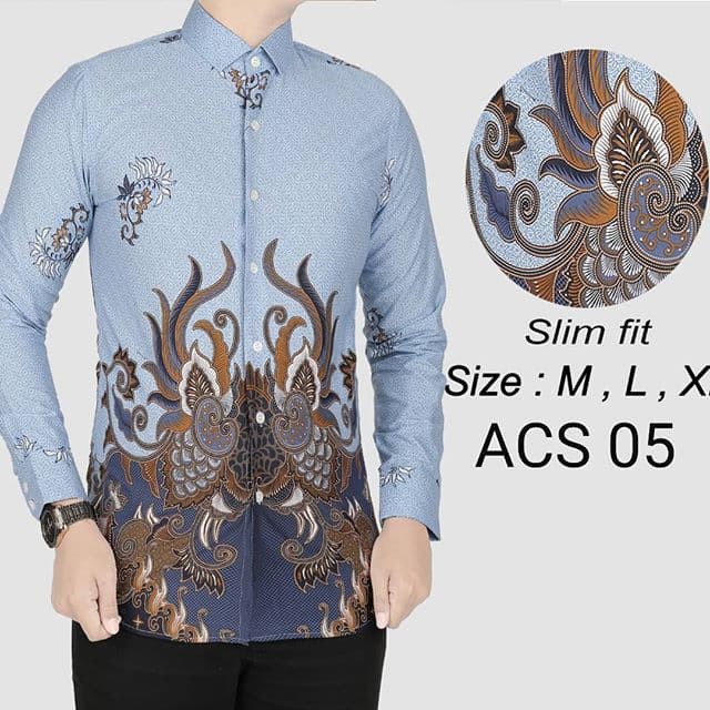 KEMEJA BATIK PRIA SLIM FIT BAJU BATIK PRIA SLIM FIT ACS05