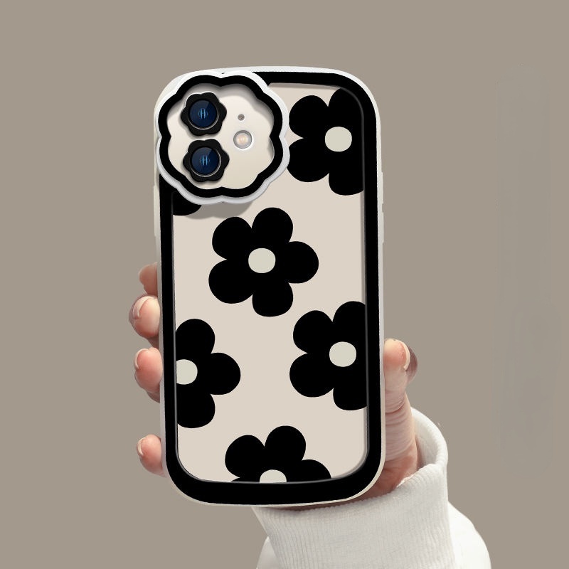 Case Pelindung Shockproof Motif Print Bunga Untuk IPhone 12 13 11 Pro Max X Xs Max Xr HJT8