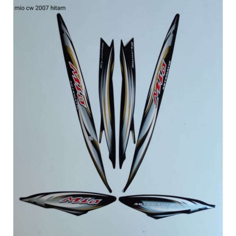 (BAYAR DI TEMPAT) Striping Mio Sporty 2007 Hitam lis stiker Standar Original Mio sporty 2007 hitam s