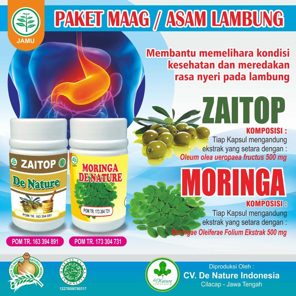 

BAYAR DI TEMPAT!! OBAT MAAG KRONIS ASAM LAMBUNG TINGGI MORINGA ZAITOP DE NATURE