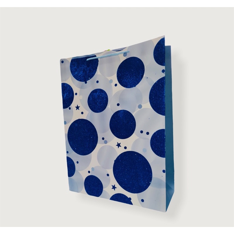 

paperbag goodiebag motif polkadot navy premium 32cmx12,5cmx42cm (pxlxt)