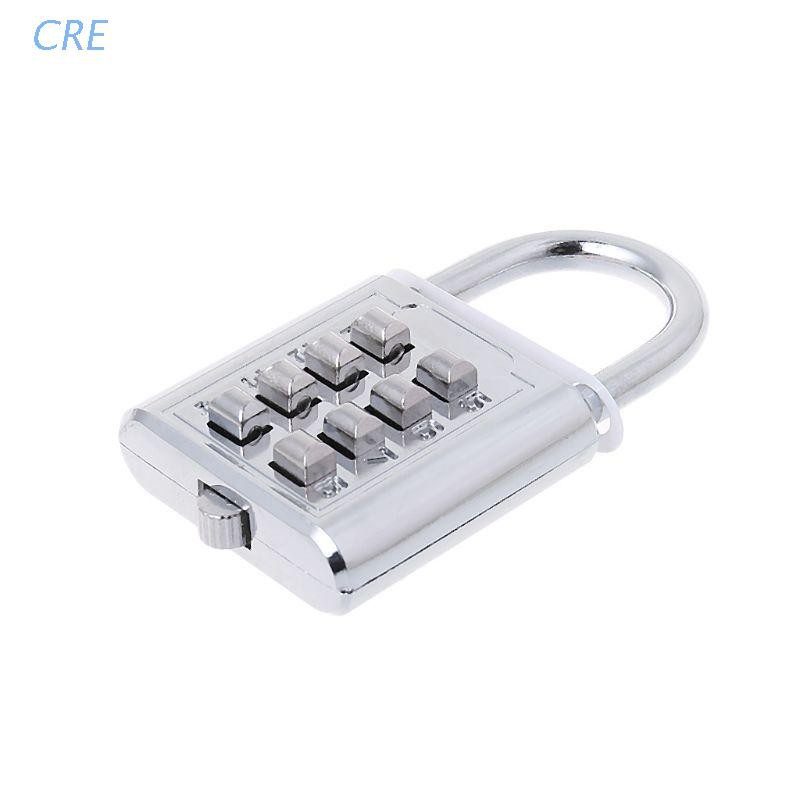 CRE  4 Digit Silver Push Button Combination Number Luggage Lock Padlock Travel Code