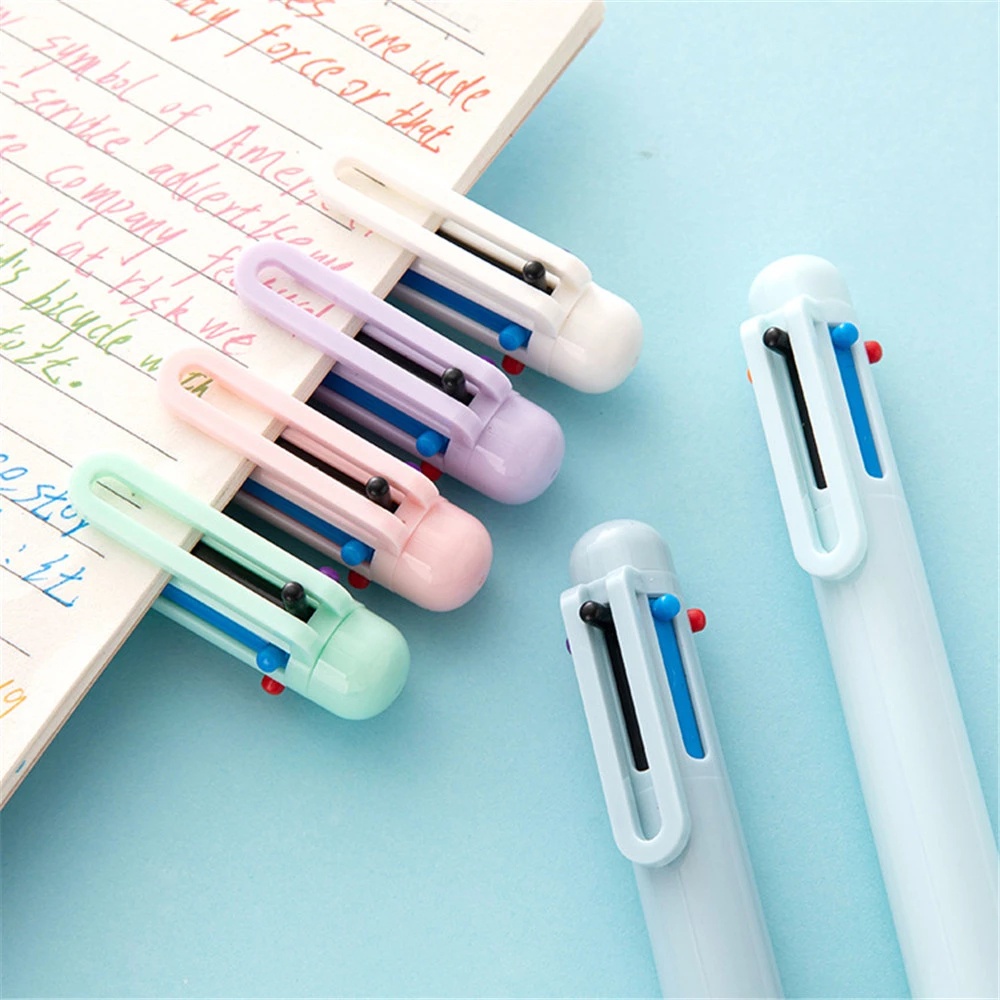 Pulpen 6 In 1 Warna Macaron Untuk Alat Tulis Pelajar
