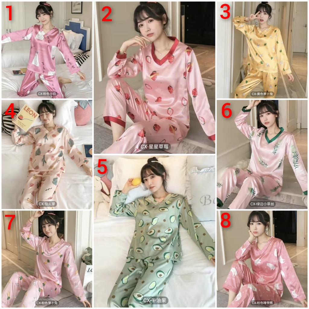 Baju tidur piyama pp bahan satin import