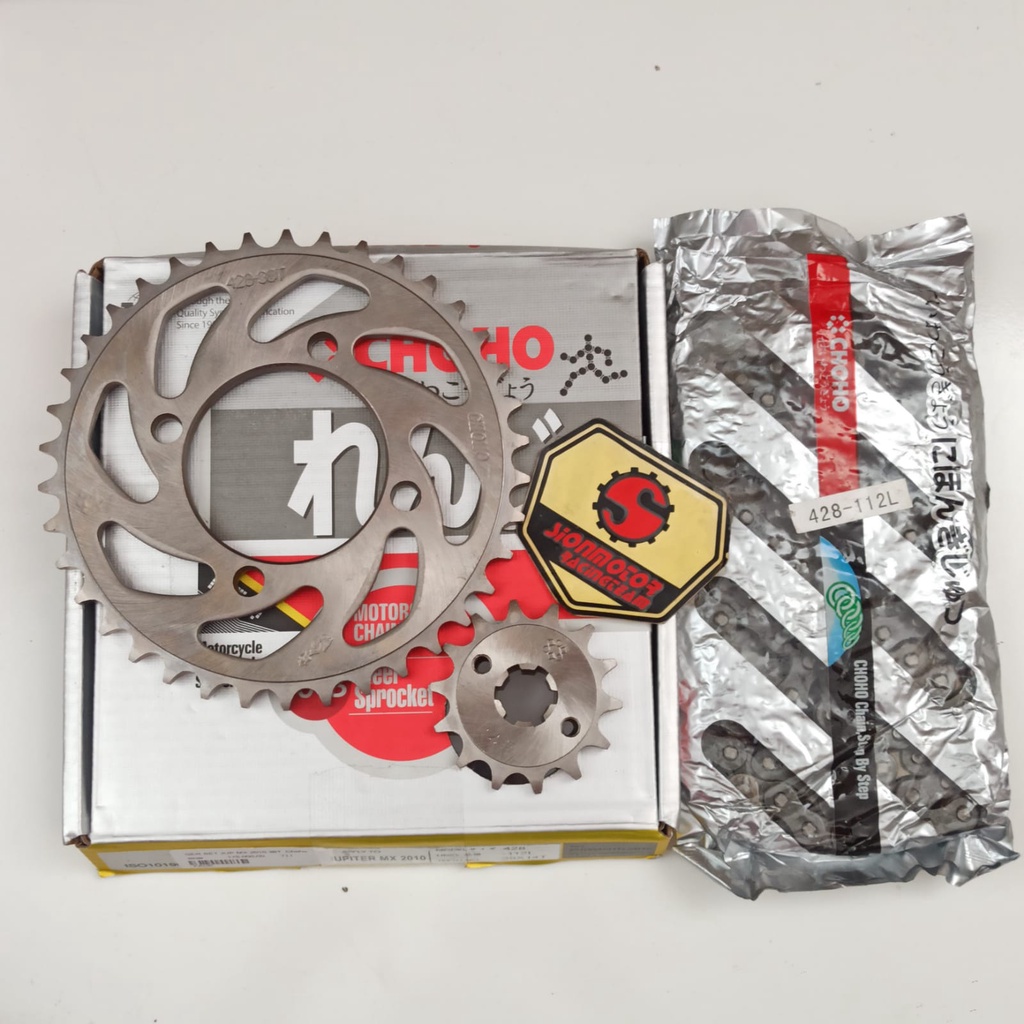 Gear Paket / Gir Depan Gear Belakang Rantai Yamaha Jupiter MX 135 Tahun 2010 Choho 38T 14T 428H - 11