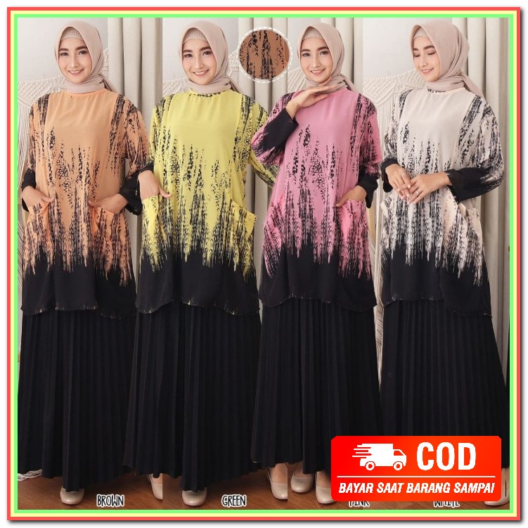 Baju Atasan Tunik Wanita Cewek Kekinian Terbaru 2021 Berlina Tuni BZ378 Baju Atasan Wanita Tunik Bah