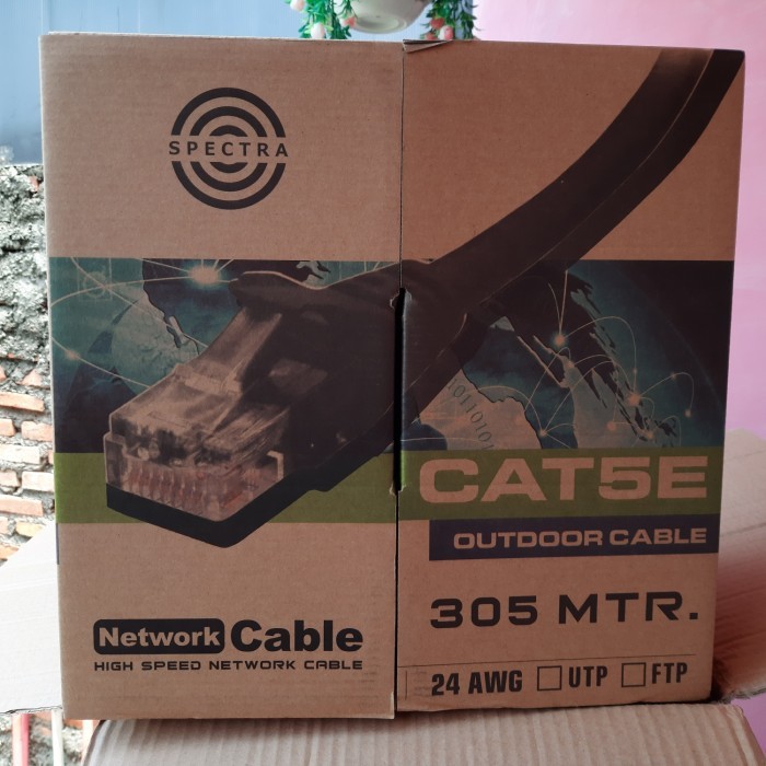 KABEL LAN OUTDOOR KABEL FTP STP CAT 5E SPECTRA 100 METER Resmi